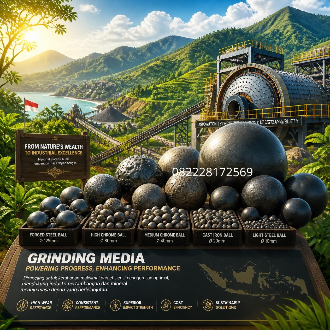 bola grinding baja Indonesia